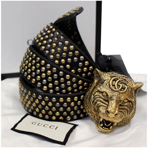 gucci feline head belt for sale|Gucci Feline Head Accent Leather Belt .